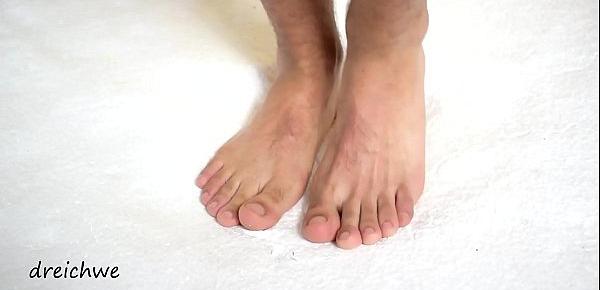  Big feet of man